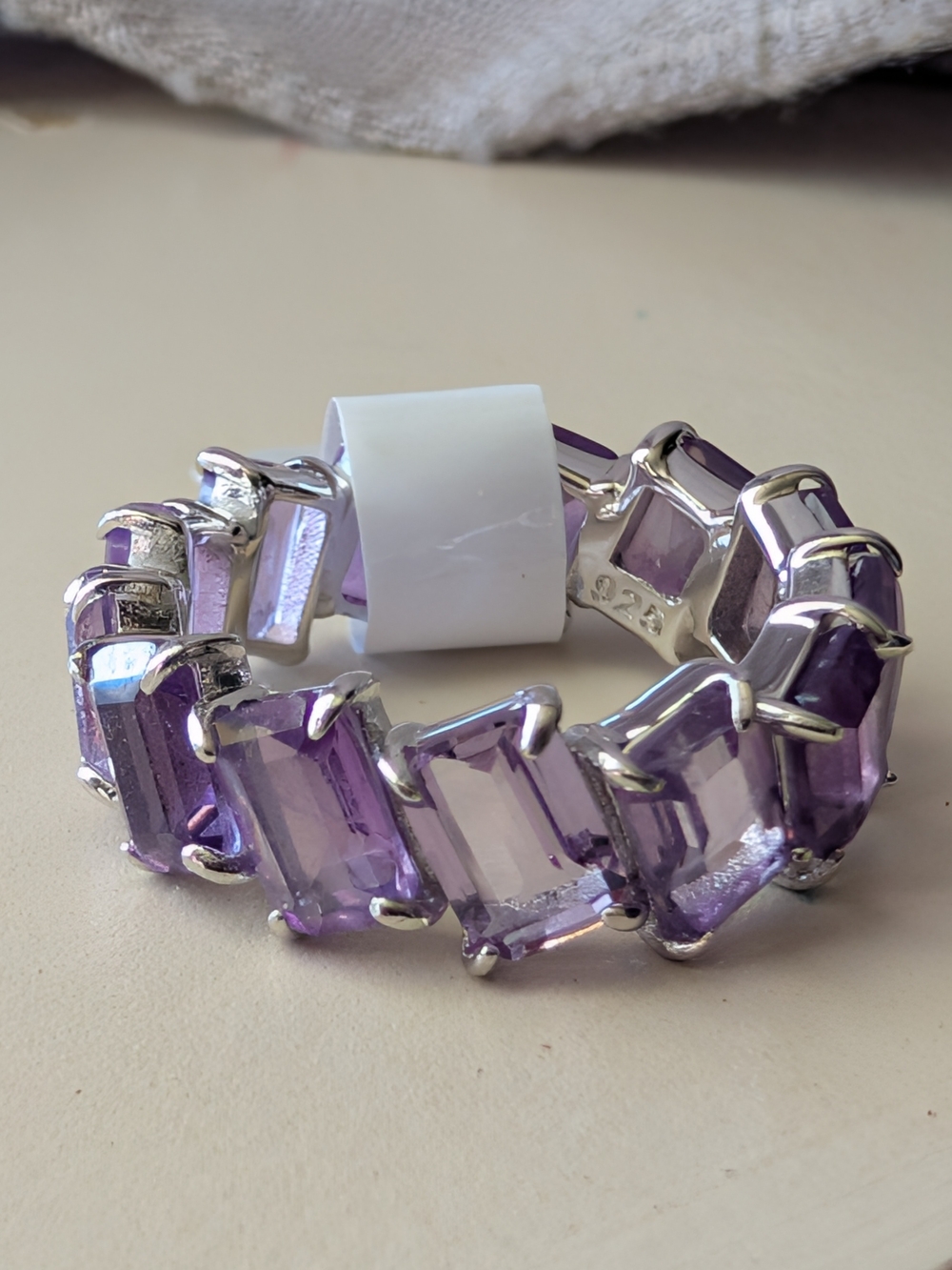 Bomb Party Genuine Amethyst ring on Sterling Silver - Ultra rare Unicorn, size 5